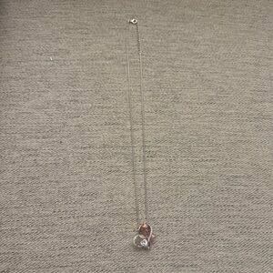 Elegant Rose Gold and Silver Heart Pendant Necklace